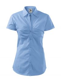 Preiswerte Kurzarm Bluse in Blau